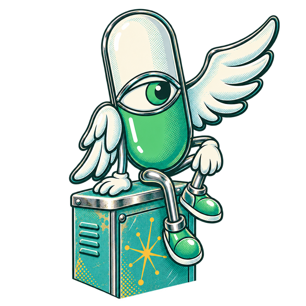 Fear Not mascot perched on a starburst-stamped console box